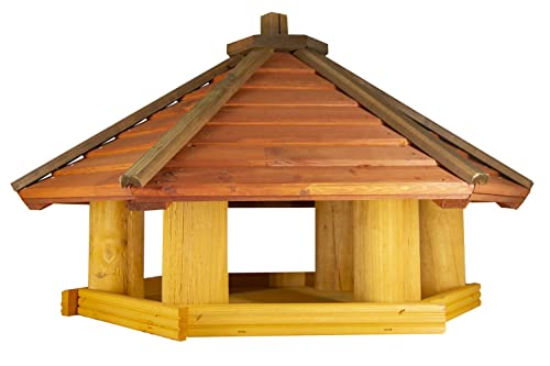 Vogelhaus zum Aufhängen - Vogelfutterhaus ohne Ständer - Futterhaus für Vögel - Vogelhäuser aus Holz - robuster Vogelhäuschen für Garten und Balkon - 43x60,5x55 cm von 4IQ Group