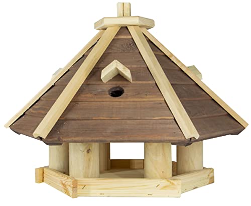 Vogelhaus zum Aufhängen - Vogelfutterhaus ohne Ständer - Futterhaus für Vögel - Vogelhäuser aus Holz - robuster Vogelhäuschen für Garten und Balkon - 44,5x60x39,5 cm von 4IQ Group