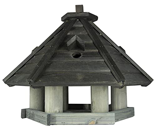 Vogelhaus zum Aufhängen - Vogelfutterhaus ohne Ständer - Futterhaus für Vögel - Vogelhäuser aus Holz - robuster Vogelhäuschen für Garten und Balkon - 44x59x40 cm von 4IQ Group