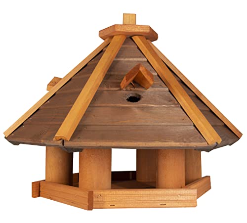 Vogelhaus zum Aufhängen - Vogelfutterhaus ohne Ständer - Futterhaus für Vögel - Vogelhäuser aus Holz - robuster Vogelhäuschen für Garten und Balkon - 44x60x39 cm von 4IQ Group