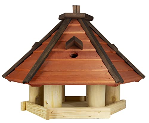 Vogelhaus zum Aufhängen - Vogelfutterhaus ohne Ständer - Futterhaus für Vögel - Vogelhäuser aus Holz - robuster Vogelhäuschen für Garten und Balkon - 44x60x40 cm von 4IQ Group