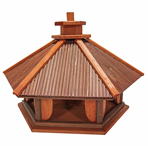 Vogelhaus zum Aufhängen - Vogelfutterhaus ohne Ständer - Futterhaus für Vögel - Vogelhäuser aus Holz - robuster Vogelhäuschen für Garten und Balkon - 47x58,5x50,5 cm von 4IQ Group