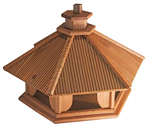 Vogelhaus zum Aufhängen - Vogelfutterhaus ohne Ständer - Futterhaus für Vögel - Vogelhäuser aus Holz - robuster Vogelhäuschen für Garten und Balkon - 47x58,5x50,5 cm von 4IQ Group