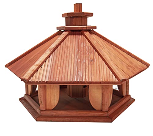 Vogelhaus zum Aufhängen - Vogelfutterhaus ohne Ständer - Futterhaus für Vögel - Vogelhäuser aus Holz - robuster Vogelhäuschen für Garten und Balkon - 48x58,5x50,5 cm von 4IQ Group