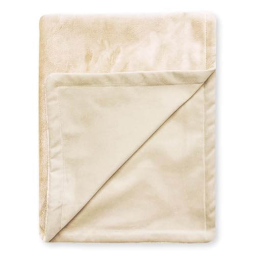 4L Textil Hundedecke flauschig für kleine Hunde und Katzen Katzendecke Hundedecke für unterwegs Kuscheldecke Hund Katzen Kuscheldecke Hundedecke Sofaschutz waschbar beige 100x70 von 4L Textil