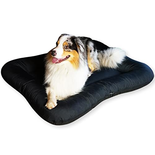 4L Textil KLEO Hundebett Grosse Hunde waschbar Hundekissen Grosse Hunde Hundematte Hundematratze Hundekissen XXL (XL-130x110 cm, Schwarz(Mit Reißverschluss)) von 4L Textil