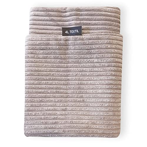 4L Textil ZOE Hundekissen waschbar mit Bezug und Reißverschluss Hundekissen Grosse Hunde Hundematte Liegekissen für Hunde waschbares Hundebett Grosse Hunde (Ersatzbezug(60x50 cm), Latte(Stripes)) von 4L Textil