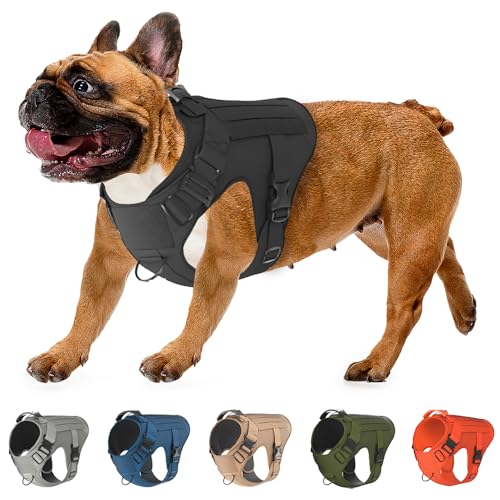 Hundegeschirr-Set inkl. taktischer Leine und Tasche Arbeitende Hundeweste mit Griff, kein Ziehen an der Vorderleine, Haken und Hundeflicken, Brustumfang: 71.1 - 88.9 cm), Olivschwarz von 561PRODUCTS