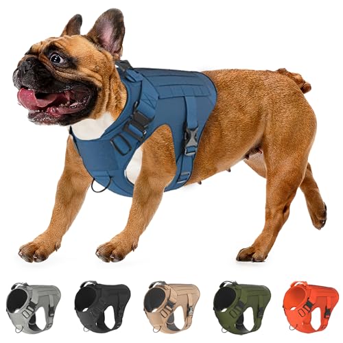 Hundegeschirr-Set inkl. taktischer Leine und taktischer Tasche Arbeitende Hundeweste MOLLE-Weste mit Griff, kein Ziehen an der Vorderleine, Brustumfang: 55.9 - 68.6 cm), Bermuda Blue) von 561PRODUCTS