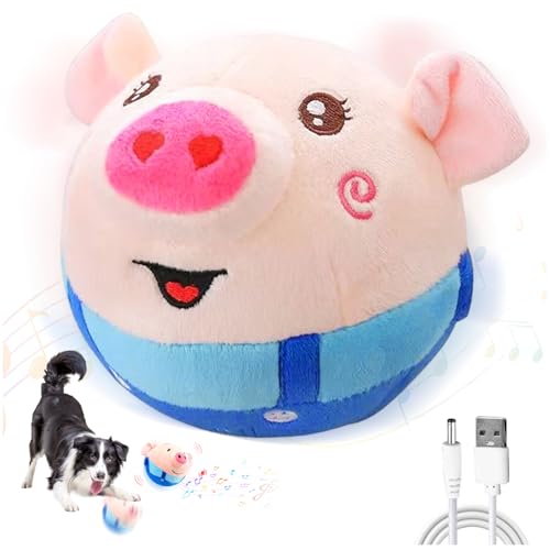 71Nmly Hundespielzeug Ball Active Moving Pet Plush Toy Plüschspielzeug,Schwein-Plüschspielzeug,Sprechen interaktives hundespielzeug Interaktives Spielzeug für Hunde bissfestes Haustierspielzeug von 71Nmly