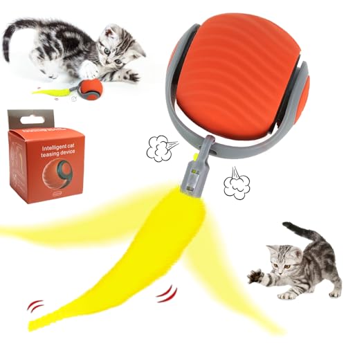 Speedy Tail 2.0,Automatisch Hundeball Elektrisch,Katzenspielzeug Elektrisch mit USB Aufladbar,Interaktiver Spielball für Katzen Hunde,360° Rolling Smart Ball für Katzen und Hunde Multifunktionale von 71Nmly