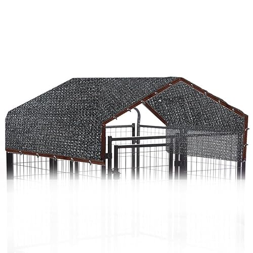 Hundehütte Abdeckplane für Hundehütten, 3 m x 3 m, schwarzes Netz, Sonnenschutz, Schattenplane, Sonnenschutz, Gartennetz, UV-beständiges Netz für Hundehütte im Freien von 7Queen