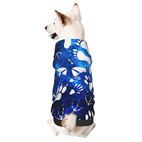 Hund Hoodie Klauengalaxie Fußabdruck Hundebekleidung Modischer Hund Kleidung Kapuzenpullis Zubehör Kapuzen Hunde Sweatshirt, Für Katze, Kleiner Hund, XXL von 803