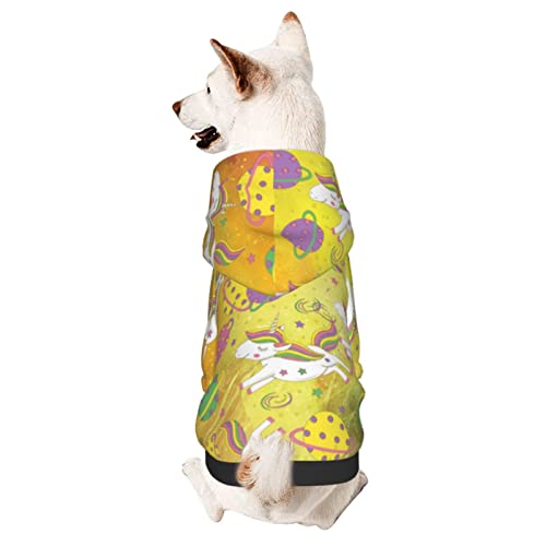 Hunde Kapuzenpullis Lustiger Einhorn, Der Raum Spritzt Haustierkleidung Für Hunde Retro Schweiß Shirt Warme Haustier Pullover, Für Kleiner Hund, Katze, XXL von 803