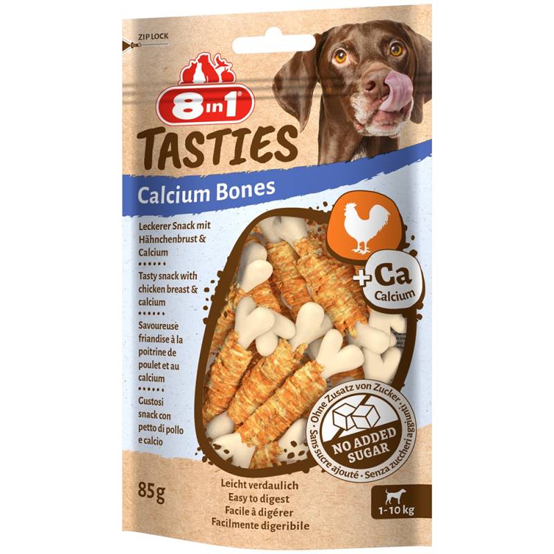 3 + 1 gratis! 4 x 85 g 8in1 Tasties - Huhn Calcium Bones von 8in1