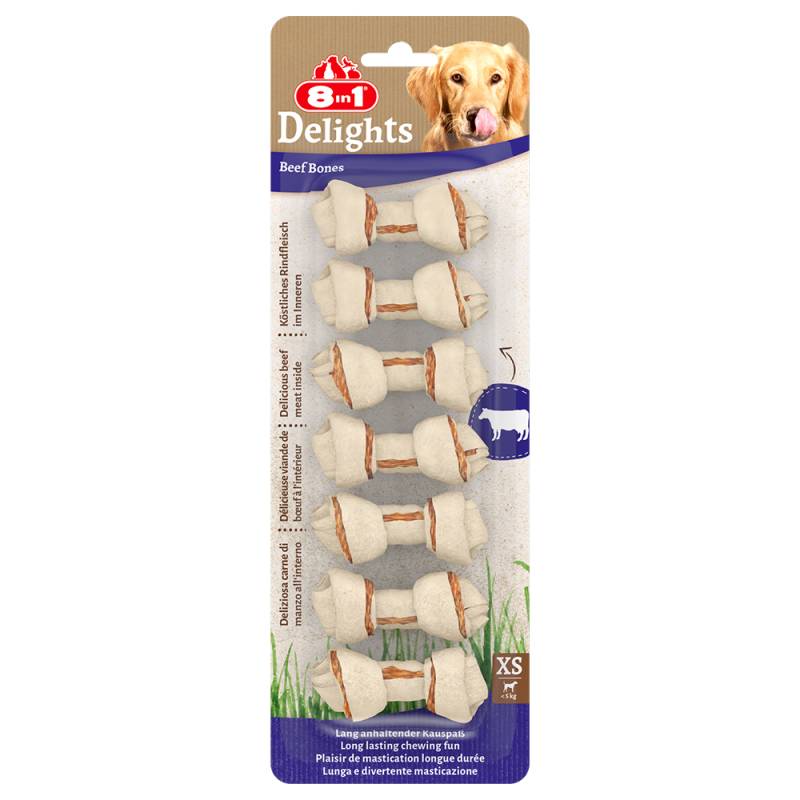 8in1 Delights Kauknochen Rind - Sparpaket: 6 x 84 g (42 Stück) von 8in1