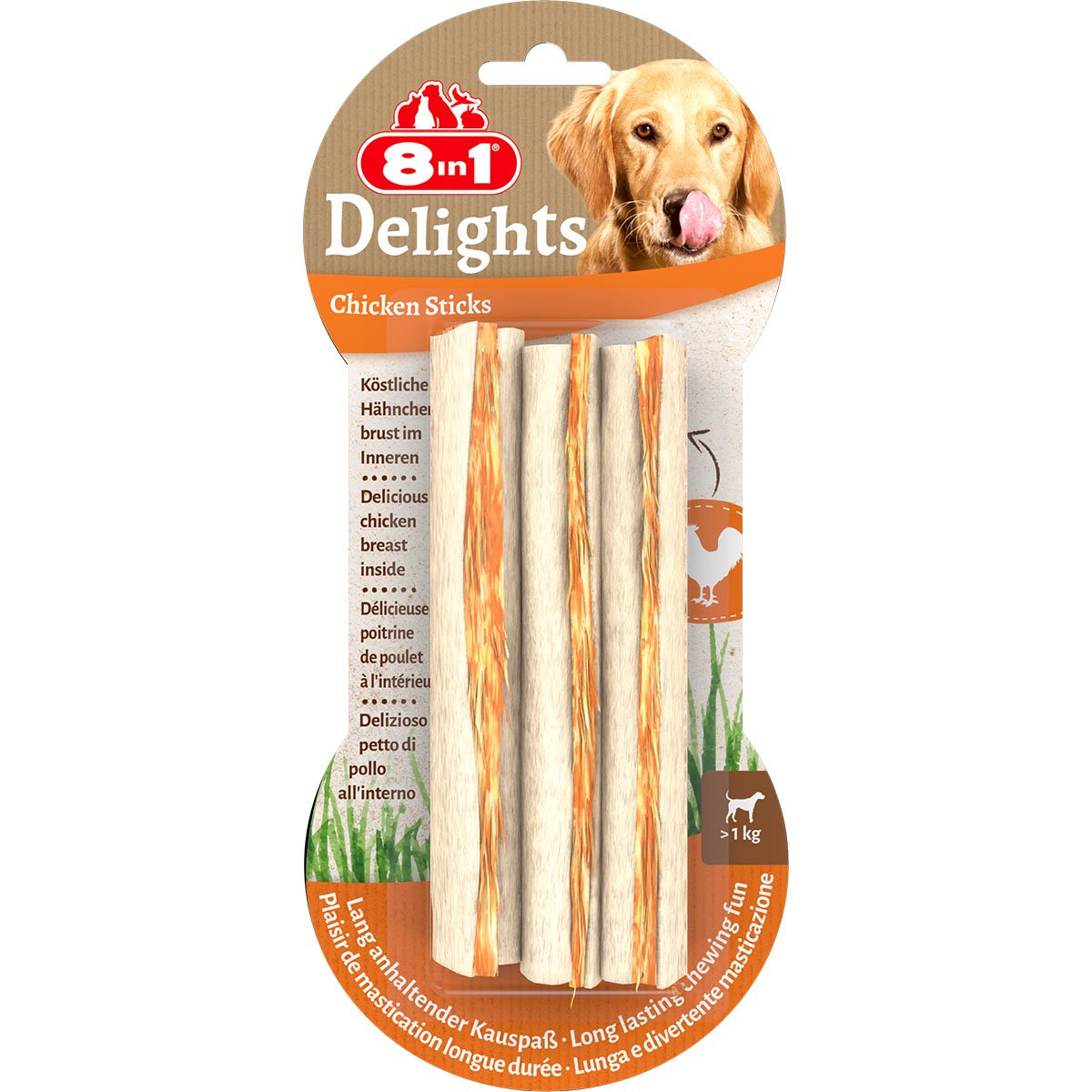 8in1 Delights Kausticks Hähnchen 3 Stück von 8in1