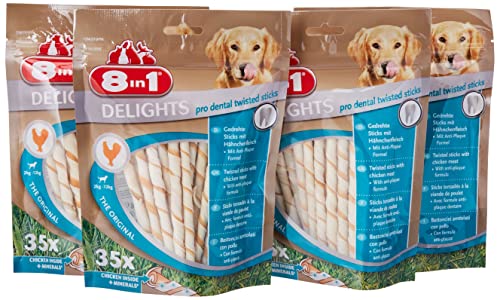 8in1 Delights Twisted Sticks Dental Snack für Hunde, 35-teilig, 5 Stück von 8in1