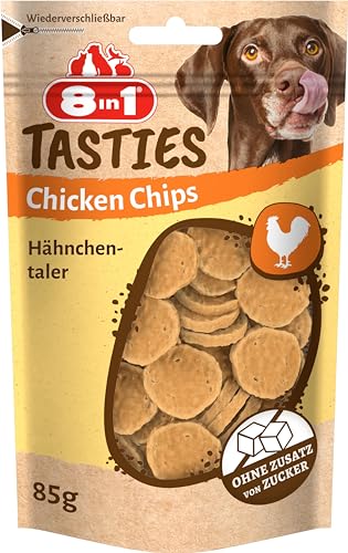 8in1 Tasties Chicken Chips Hähnchentaler - glutenfreie Leckerlis aus köstlicher Hähnchenbrust, 85 g von 8in1