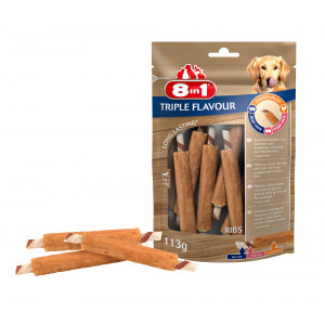 8in1 Triple Flavour Ribs Hundesnacks 10 Packungen von 8in1