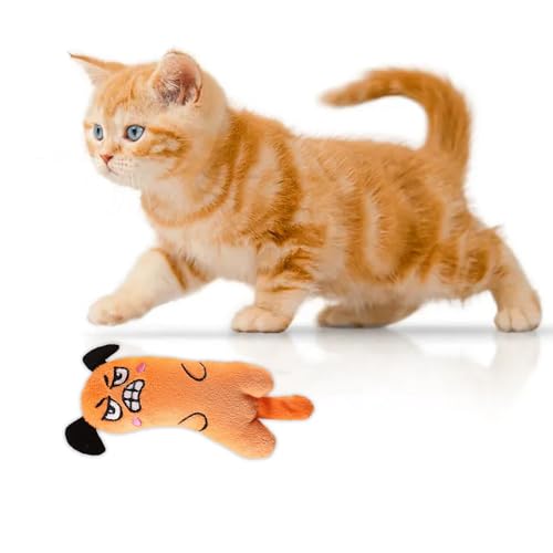 95sCloud-1 Katzenminzen Spielzeug, Plüsch Katzenspielzeug Spielzeug Katze Catnip Toy Plüsch Katzenkissen Interaktives Spielzeug für Katzen und Kätzchen (Orange) von 95sCloud-1