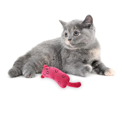 95sCloud-1 Katzenminzen Spielzeug, Plüsch Katzenspielzeug Spielzeug Katze Catnip Toy Plüsch Katzenkissen Interaktives Spielzeug für Katzen und Kätzchen (Red) von 95sCloud-1