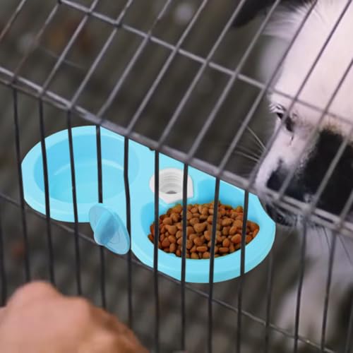 Doppelte hängende Hundenapf Futternapf Katze Katzennäpfe für Katzen Katzenschalen katzenschüssel, Doppelnapf für Katzen Futternäpfe Katzenfutter Wandmontage, Reduce Pets Neck Pain (Blue) von 95sCloud-1