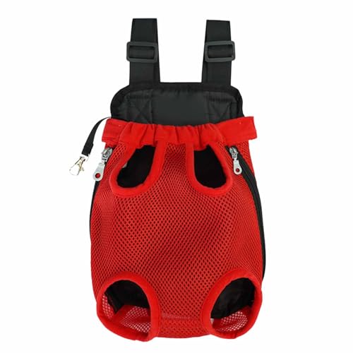 Katzentragerucksack Hundetragerucksack Haustierrucksack, Legs Out Hundetransporter, Haustier-Vorder- und Rückentrage, Head-Out-Welpenrucksack für Wanderungen, Reisen, Camping im Freien (Red) von 95sCloud-1