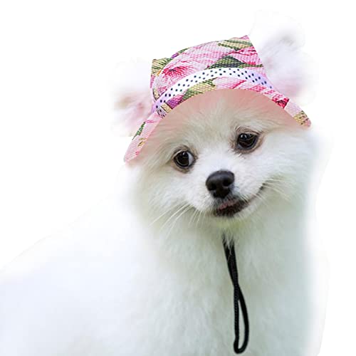 Mesh Sun Hats for Dog Cat, Round Brim Dog Hat, Outdoor Breathable Sun with Ear Holes, Pet Sombrero Dog Straw Hat Cat Woven Hat A/a von A/A