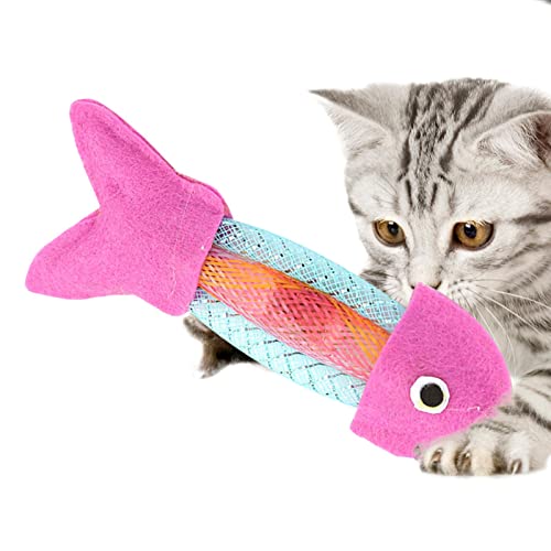 A/R Interaktives Katzenspielzeug für Hauskatzen,Katzenspielzeug Springender Cartoon-Fisch | Niedliches Katzenspielzeug zum Werfen und Fangen von Spielzeug für Innenkatzen von A/R