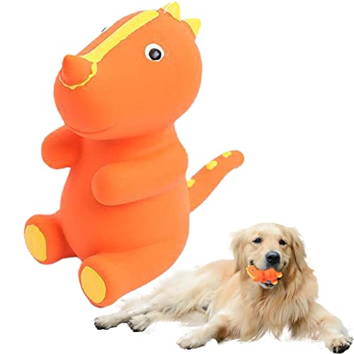 A/R Quietschendes Dinosaurier-Hundespielzeug,Squeeze Dinosaurier-Spielzeug für Hunde | Langlebiges niedliches Dinosaurier-Grunzen-Quietschen-Latex-Haustier-Kauspielzeug für Hundewelpen von A/R