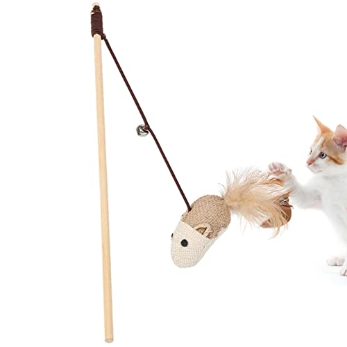 A R Katzenspielzeug, Katzen-Feder-Spielzeug mit bezaubernder Maus und Vogel, hängende Katzen-Angelstange, Katzen-Angelspielzeug, tragbares Katzenspielzeug für Katzen, Kätzchen, Spaß beim Trainieren von A/R