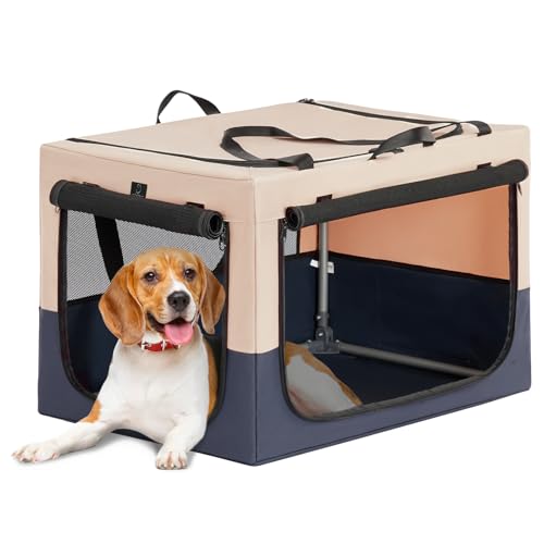 A 4 Pet Hundebox Faltbar für Mittelgroßen Hunde Hundetransporttasche,Auto Hundebox (M, Blau) von A 4 Pet
