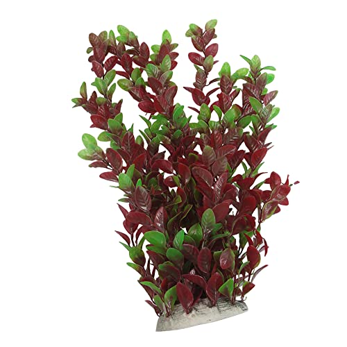 A ABSOPRO Aquarium Aquarienwasserpflanzen 40cm Plastik Grün Rot Blätter von A ABSOPRO