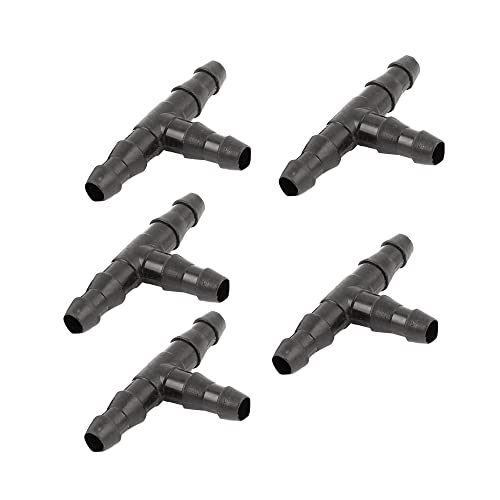 A ABSOPRO Fischbecken 3-Wege T-Stück Adapter 5mm Aquarium Luftschlauch Schwarz Satz von 5 von A ABSOPRO