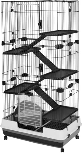 A&E Cage Company 80-3 Deluxe Kleintierkäfig, 6 Ebenen, 81,3 cm L x 53,3 cm B x 152,4 cm H, 17,7 kg, Schwarz von A&E Cage Co.
