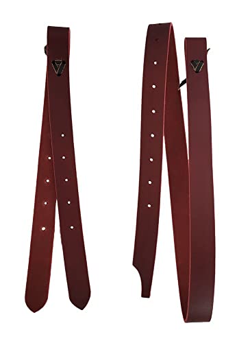 A&M Reitsport Tie- Strap + Off Billet für Westernsättel aus Latigo - Leder, Farbe:Rot-Braun von A&M Reitsport