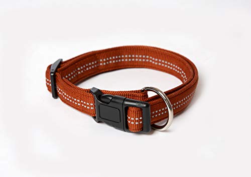 A. Hoffmann GmbH Hundehalsband, Super Soft, Cognac, 25-35 cm, 15mm, mit Zugentlastung, reflektierend von A. Hoffmann GmbH