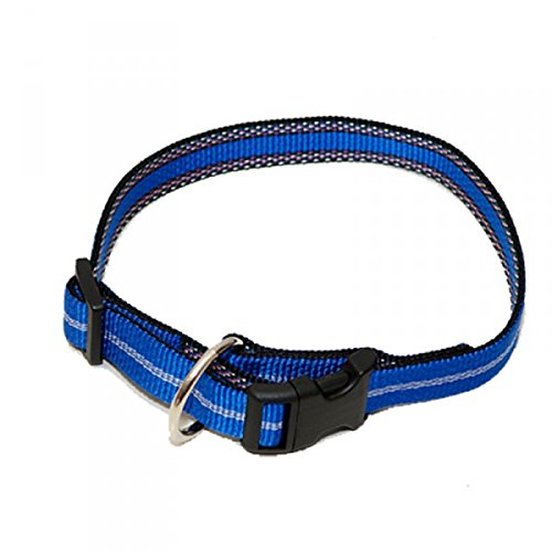 Hundehalsband, Wienerlock®, Soft Nylon, Blau mit Streifen, 45-70cm, 25mm, mit Zugentlastung von A. Hoffmann GmbH