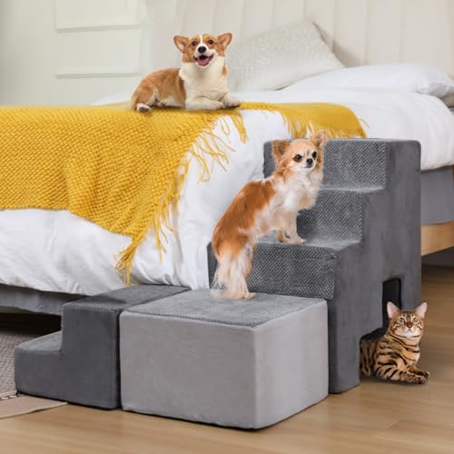 Hundetreppe für Boxspringbett, Stufen für Haustiere von A.FATI