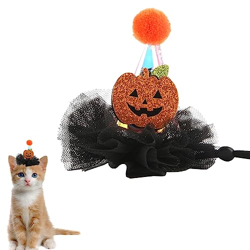 AAKOMA Halloween-Haustiermütze - Haustier-Kostü -Bandana-Mütze | Anziehmütze mit Fledermaus-Kürbis-Muster für Hunde und Katzen, Halloween-Haustierkostü für Hundeliebhaber von AAKOMA