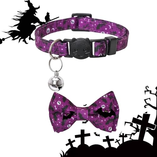 AAKOMA Halloween Hundehalsband - Abnehmbare Halloween-Fliege mit klingelnder Glocke | Haustierbedarf für Indoor-Aktivitäten zu Hause, beim Spazierengehen, bei Hochzeiten, auf Reisen, beim von AAKOMA