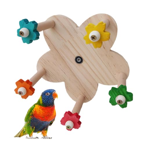 Vogelständer für Papageien, rund, drehbar, aus Holz für Vögel, Spielzeug für Vögel, Käfige für Nymphensittiche, Hühner, Hamster, Rennmäuse, Wellensittiche, Papageien Aakoma von AAKOMA