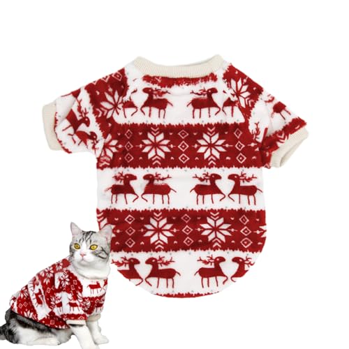 AALLYN Haustier-Weihnachtswestenpullover | Weihnachtspullover für hautfreundliche Haustiere | Katzen-Outwear-Outfits für Mottoparty, Weihnachtsfeier, Weihnachtsreise, Foto-Requisiten, Spaziergang von AALLYN