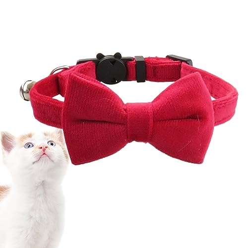 AALLYN Haustierhalsband mit Glocke | Verstellbares Katzenhalsband mit Abnehmbarer Glocke - Hundebekleidungszubehör Schöne Halsbänder für Zuhause, Hochzeit, Spaziergang, Reisen, Fotografie von AALLYN