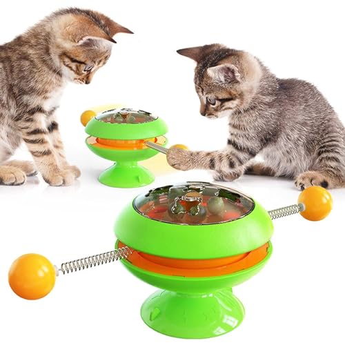 AALLYN Katzenminze-Spinnball-Spielzeug | Katze Spinner Spielzeug Saugnapf | Lustiges neckendes Katzen- -Windmühlenspielzeug, interaktives Katzenminze-Spielzeug für Erwachsene Katzen von AALLYN