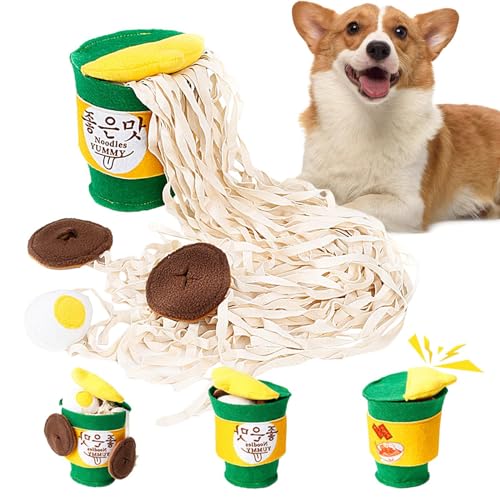 AALLYN Ramen-Nudeln Hundespielzeug, Hundepuzzle-Futterspender | Leichtes Ramen-Nudelbecher-Puzzle für Hunde | Hunde-Anreicherungsspielzeug, waschbares Versteckspielzeug für Welpen zur Stimulierung von von AALLYN