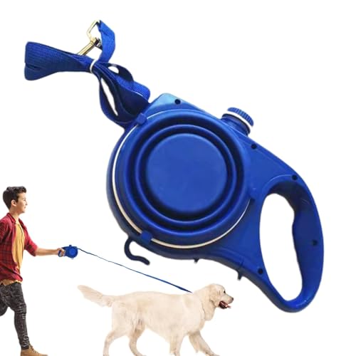 AALLYN Wasserspender-Hundegurt, Hundelaufgurt | Wasserflasche, faltbar, Halsband für Haustiere, einziehbarer Riemen | Rutschfester Griff, Starkes Nylonband für das Hundetraining beim Camping, von AALLYN