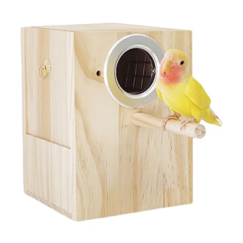 Vogel-Nistkasten - Vogelkasten aus Holz mit Sitzstange,Vogelkäfig-Zubehör für Nymphensittiche, Wellensittiche, Finken, Papageien, Kanarienvögel, Zuchtbox, Vogelspielzeug Aallyn von AALLYN