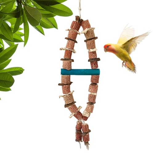 Vogelspielzeug, Papageienspielzeug, buntes Kauspielzeug für Vögel | Maiskolben-Häcksler Hung Toys,Birds Parrot Cage Bite Toys Standing Perch for Sittich Conure Nymphensittich Mynah Aallyn von AALLYN